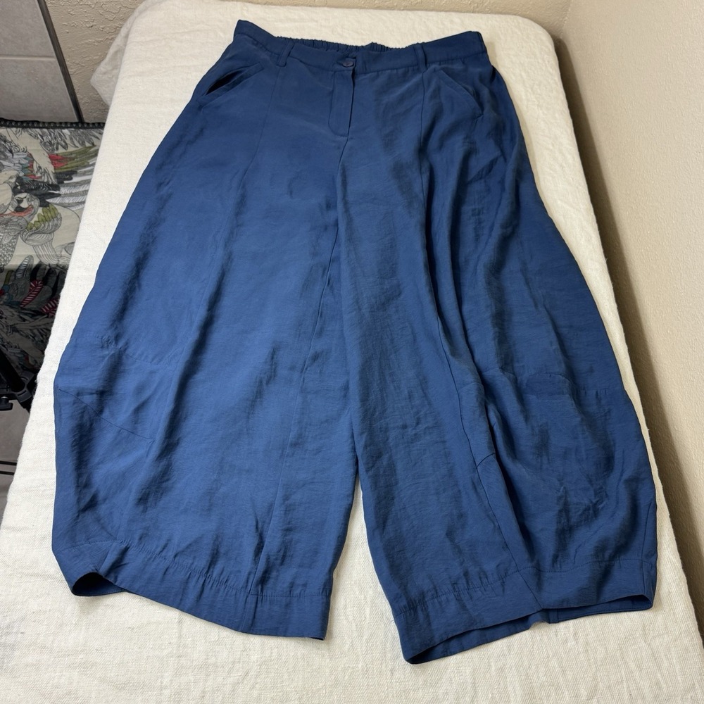 RUTI Womens On the Loose Barrel Leg Work Pants Size 16 Navy Blue Wide Leg Flowy